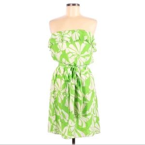 NWT Lilly Pulitzer Brat Green Floral Silk Palm Print Dress
